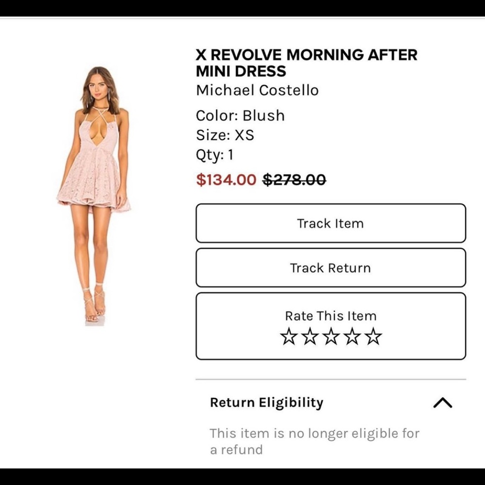 Revolve mini dress never worn